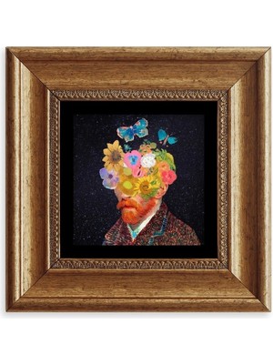 TeknoKapsül Van Gogh Çerçeveli Taş Tablo 20 cm