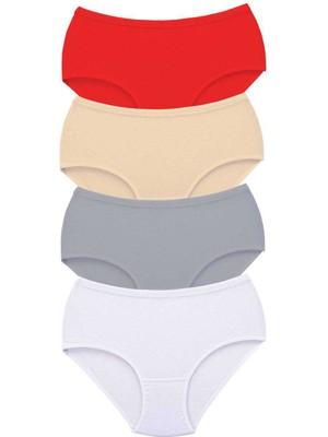 Zenvia 4 Adet Tutku Kadın Yüksek Bel Bato Kalın Lastik Külot S13 (ZNV-556)