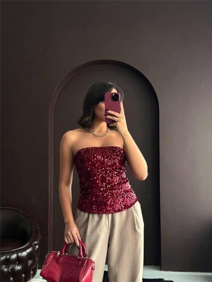 Bluz Büstiyer Pul Işlemeli