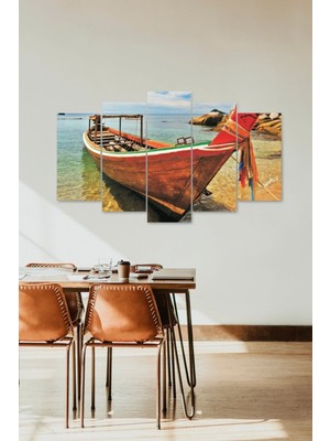 TeknoKapsül Deniz Manzarası 5 Parçalı Mdf Tablo 60 x 100