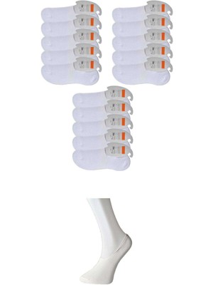 Zenvia Beyaz Erkek Babet Çorap 15 Çift (ZNV-556)