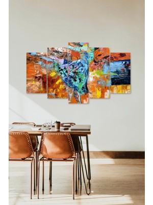 TeknoKapsül Düşündüren Kadın Dans 5 Parçalı Mdf Tablo 60 x 100