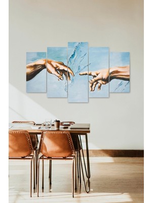 TeknoKapsül Kadın ve Erkek Kavuşamayanlar Manzarası 5 Parçalı Mdf Tablo 60 x 100