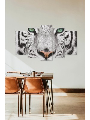 TeknoKapsül Kaplan Bakışı Manzara 5 Parçalı Mdf Tablo 60 x 100