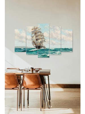 TeknoKapsül Deniz Manzarası 5 Parçalı Mdf Tablo 60 x 100