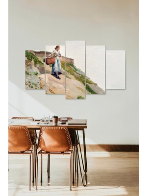 TeknoKapsül Kadın Manzarası 5 Parçalı Mdf Tablo 60 x 100