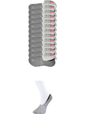 Zenvia Gri Kadın Babet Çorap 12 Çift (ZNV-556)