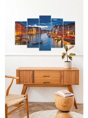 TeknoKapsül Şehir Manzarası 5 Parçalı Mdf Tablo 60 x 100