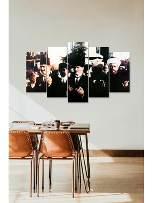 TeknoKapsül Atatürk Dua 5 Parçalı Mdf Tablo 60 x 100