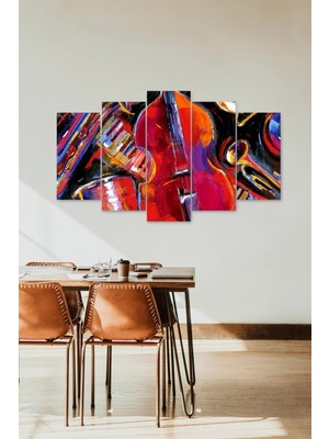 TeknoKapsül Viole Manzarası 5 Parçalı Mdf Tablo 60 x 100