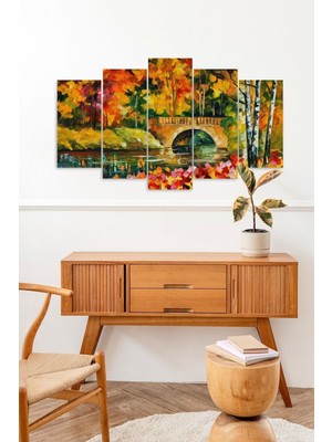 TeknoKapsül Çiçekler Manzara 5 Parçalı Mdf Tablo 60 x 100