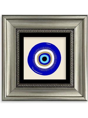 TeknoKapsül Nazar Boncuğu Çerçeveli Taş Tablo 20 cm