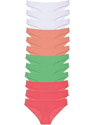 Zenvia 12 Adet Süper Eko Set Likralı Kadın Slip Külot 511 (ZNV-556)