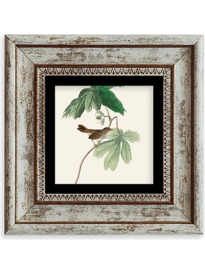 TeknoKapsül Yapraklar Çerçeveli Taş Tablo 20 cm
