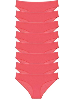 Zenvia 8 Adet Süper Eko Set Likralı Kadın Slip Külot Fuşya (ZNV-556)