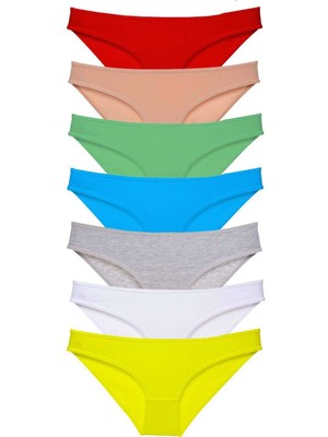 Zenvia 7 Adet Süper Eko Set Likralı Kadın Slip Külot Çok Renkli (ZNV-556)