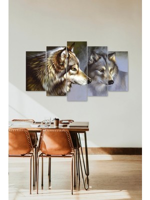 TeknoKapsül Kurtlar 5 Parçalı Mdf Tablo 60 x 100