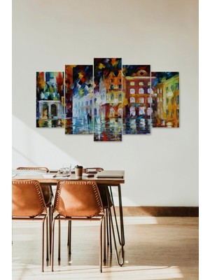 TeknoKapsül Sonbahar Yağmur 5 Parçalı Mdf Tablo 60 x 100