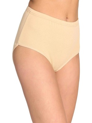 Zenvia Tutku Kadın Yüksek Bel Bato Kalın Lastik Külot Ten (ZNV-556)