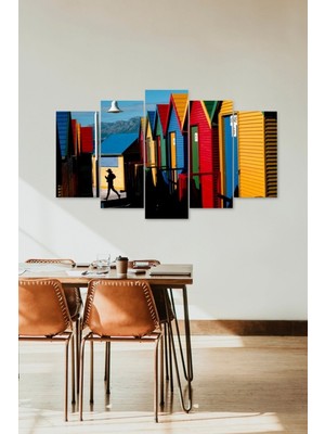 TeknoKapsül Manzara Evler 5 Parçalı Mdf Tablo 60 x 100