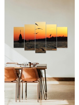 TeknoKapsül Kız Kulesi 5 Parçalı Mdf Tablo 60 x 100