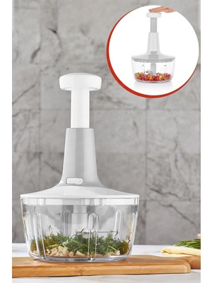 Zenvia Yakut Üstten Basmalı El Rondo Blender Çelik Bıcaklı Beyaz (ZNV-556)