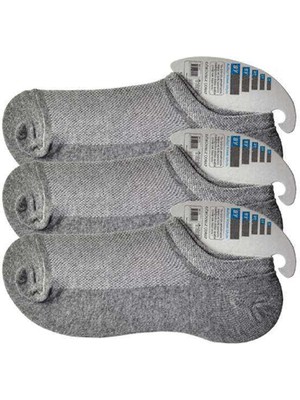Zenvia Gri Erkek Görünmez Çorap 3 Çift (ZNV-556)