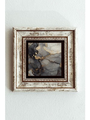 TeknoKapsül Desenli Çerçeveli Taş Tablo , Çerçeveli Taş Duvar DEKORU-ENKCRCVTBL-00176 20 cm