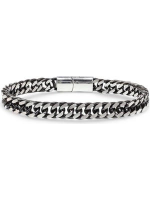 Karpınar Çelik Takı Çift Sıra Otantik Çelik Zincir Bileklik