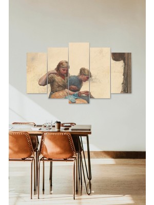 TeknoKapsül Kadın Manzarası 5 Parçalı Mdf Tablo 60 x 100