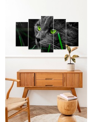 TeknoKapsül Kedi 5 Parçalı Mdf Tablo 60 x 100