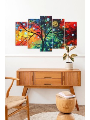 TeknoKapsül Ağaç ve Düşler 5 Parçalı Mdf Tablo 60 x 100