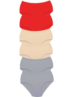 Zenvia 6 Adet Tutku Kadın Yüksek Bel Bato Kalın Lastik Külot S17 (ZNV-556)