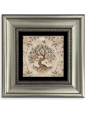 TeknoKapsül Hayat Ağacı Çerçeveli Taş Tablo 20 cm