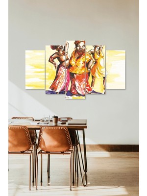 TeknoKapsül Kadın Manzarası 5 Parçalı Mdf Tablo 60 x 100