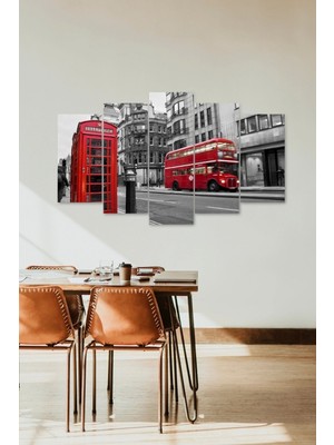 TeknoKapsül Şehir Manzarası 5 Parçalı Mdf Tablo 60 x 100