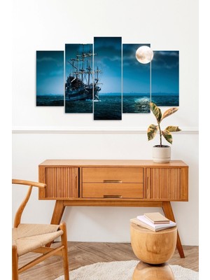 TeknoKapsül Deniz Manzarası 5 Parçalı Mdf Tablo 60 x 100