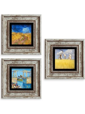TeknoKapsül Kasaba 3 Lü Set Çerçeveli Taş Tablo 20 cm