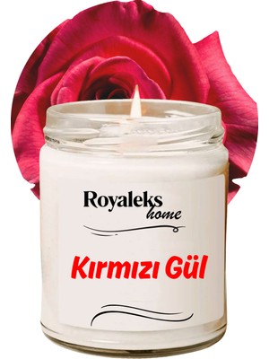 Zenvia Doğal Özel Seri Kokulu Dekoratif Kavanoz Mum 210 cc - Kırmızı Gül Esansı - Ryl (ZNV-556)