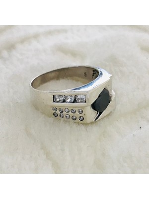 Canka Zirkon Taşlı 925 Ayar Gümüş Erkek Yüzük