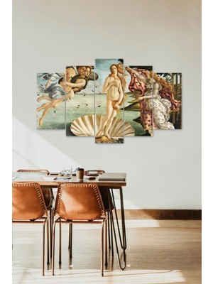 TeknoKapsül Deniz Kızı Manzarası 5 Parçalı Mdf Tablo 60 x 100
