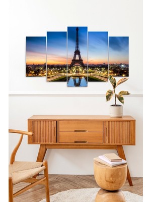 TeknoKapsül Eyfel Kulesi 5 Parçalı Mdf Tablo 60 x 100
