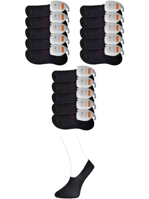 Zenvia Siyah Erkek Babet Çorap 15 Çift (ZNV-556)