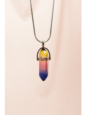 Zenvia Çakra Doğal Taşı Zincirli El Yapımı Tasarımlı Kolye Uç: 3,5 cm Zincir: 20 cm Kutulu (Znv-55