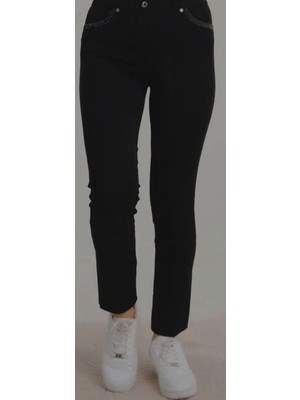 Mare Butik Yüksek Bel Esnek Kumaş Slim Fit  Pantolon 44 - Lacivert