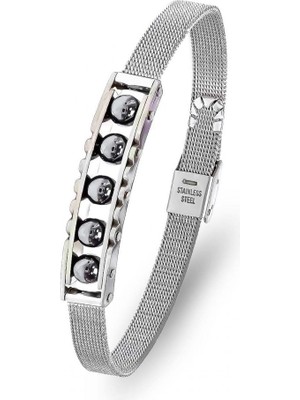 Karpınar Çelik Takı Hematit Taşı ve Paslanmaz Çelik Bileklik