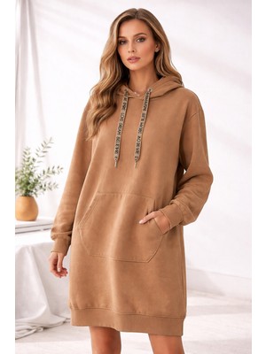 Boutique Moonlight Kahverengi Ici Şardonlu Tunik Elbise