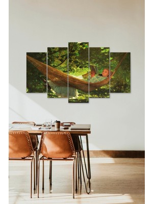 TeknoKapsül Kadın Manzarası 5 Parçalı Mdf Tablo 60 x 100