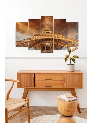 TeknoKapsül Eyfel Kulesi 5 Parçalı Mdf Tablo 60 x 100