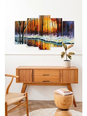 TeknoKapsül Manzara 5 Parçalı Mdf Tablo